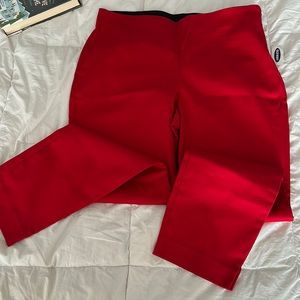 Red zip up pants